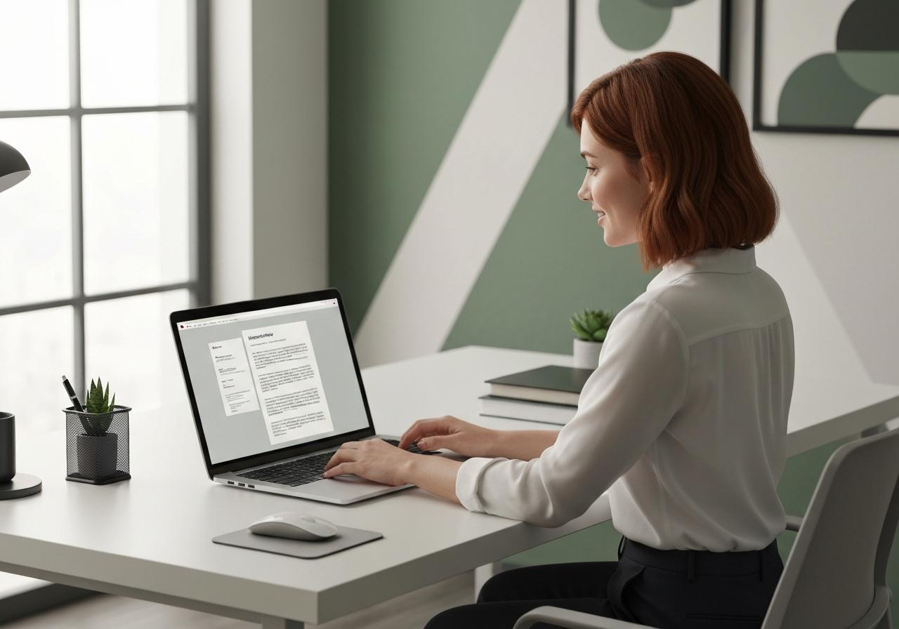 Personne rédigeant un email professionnel avec pièce jointe