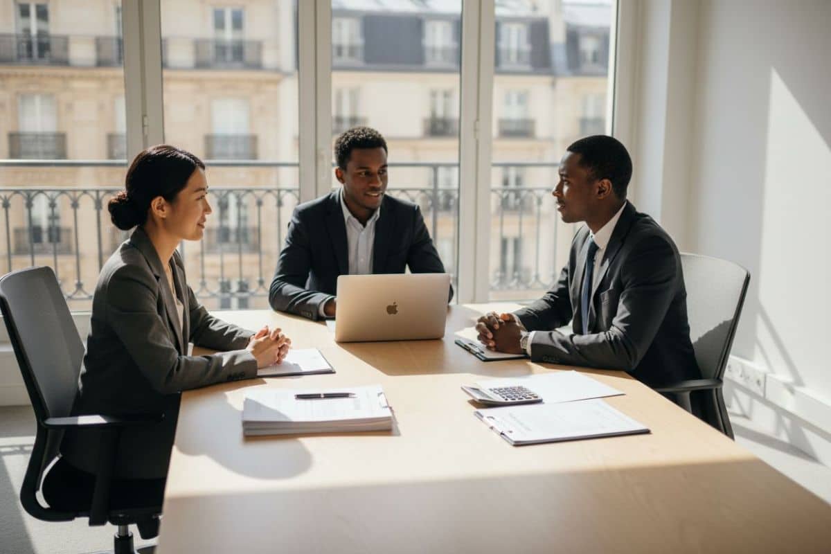 3 collaborateurs en pleine négociation