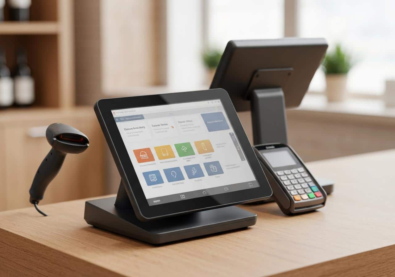 Système de caisse POS écran tactile comptoir commerce